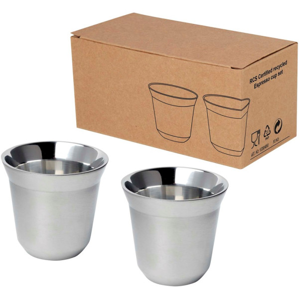 Duo 80 ml RCS-zertifiziertes Espressotassen Set aus Edelstahl