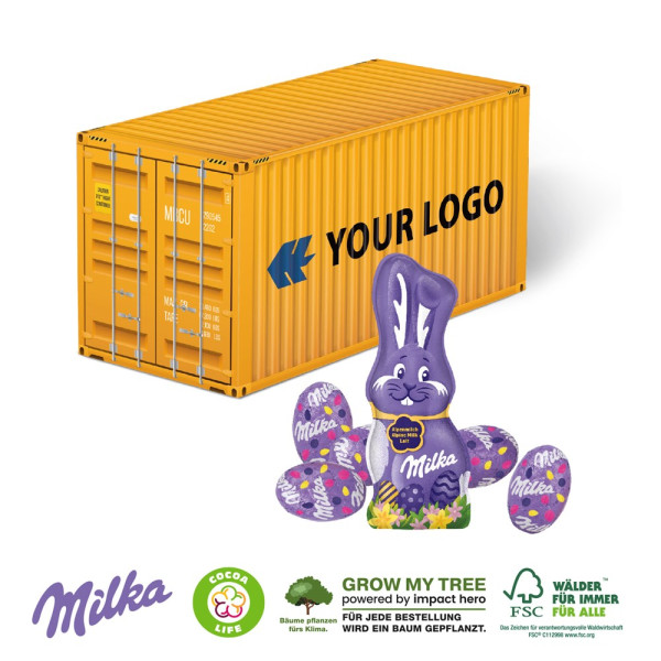 3D PRÄSENT CONTAINER OSTERN MIT SCHOKOLADENMISCHUNG VON MILKA