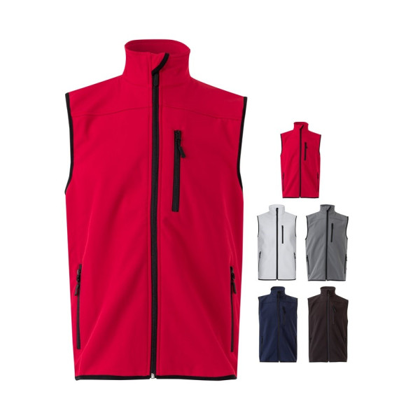 VL VARUNA. Softshell-Weste (280 g/m²), mit Polarfutter, aus Polyester (94 %) und Elastan (6 %)