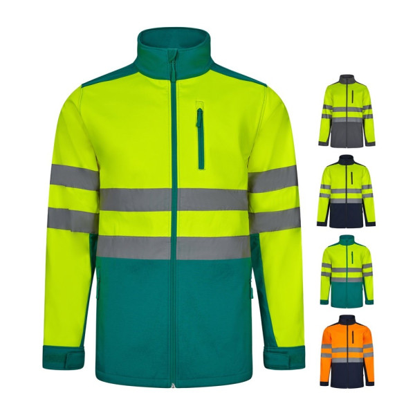 VL HESTIA. Zweifarbige Softshell-Jacke (280 g/m²) aus Polyester (96 %) und Elastan (4 %)